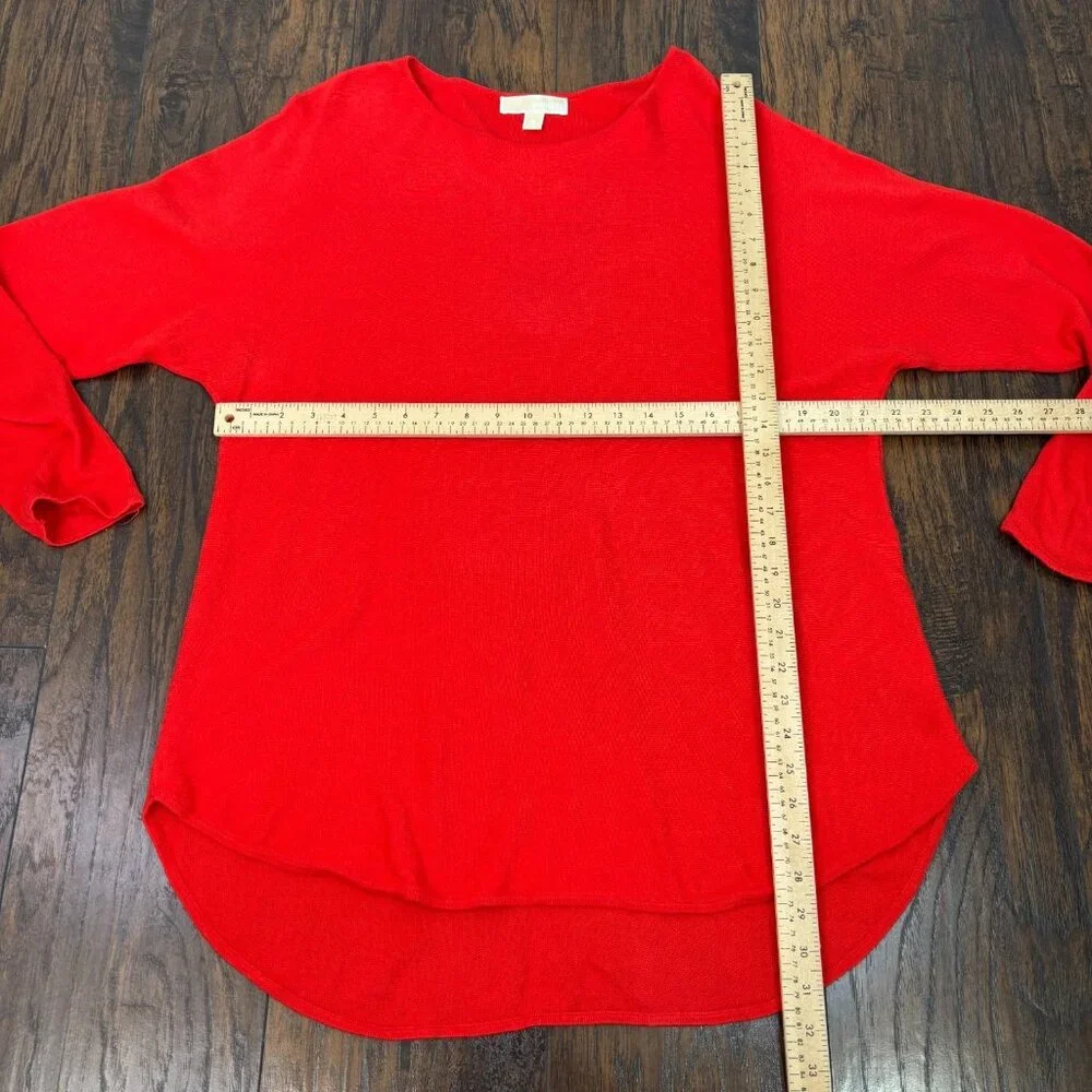 Michael Michael Kors Sweater XL‎ Bright Red Lightweight Pullover Cotton Blend